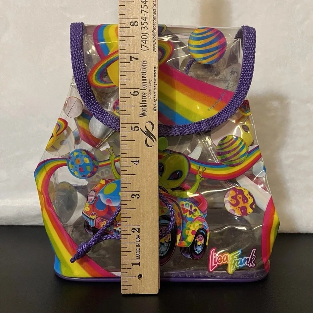 Lisa Frank Vintage 90s Zorbit & Zoomer Rainbow Alien Clear Mini Backpack